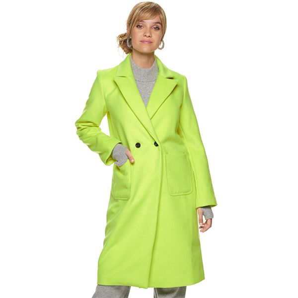 Apt 9 Cara Santana Topper Jacket, Lime Green Trench Coat Womens