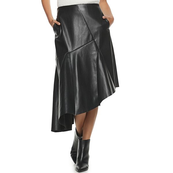 Women's Apt. 9® + Cara Santana Faux Leather Asymmetrical Skirt