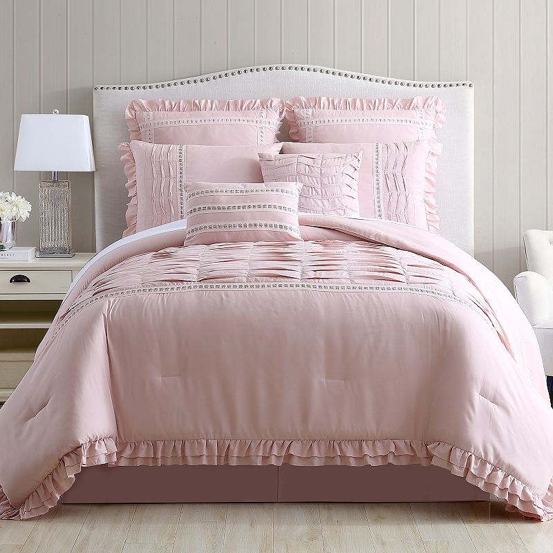 Pacific Coast Textiles 8-piece Comforter Set, Pink, King