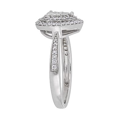 Stella Grace Sterling Silver 3/8 ct. T.W. Diamond Heart Engagement Ring