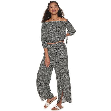 Juniors' Live To Be Spoiled Palazzo Pants