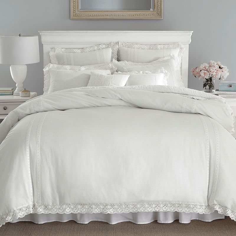 Laura Ashley Annabella Comforter Set, White, Twin
