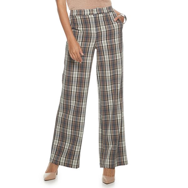 Women's Apt. 9® + Cara Santana High Rise Bootcut Plaid Trouser