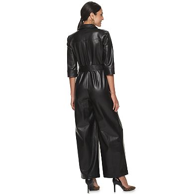 Women's Apt. 9 + Cara Santana Faux Leather Jumpsuit