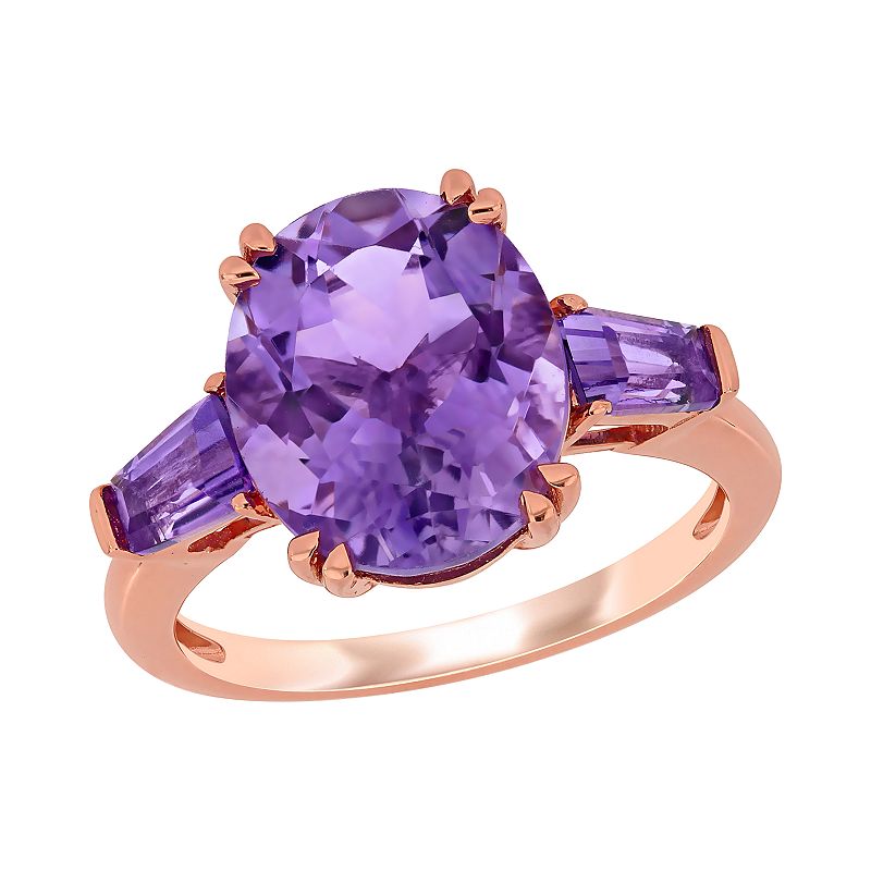Stella Grace 14k Rose Gold Amethyst Cocktail Ring, Womens, Size: 5, Purple