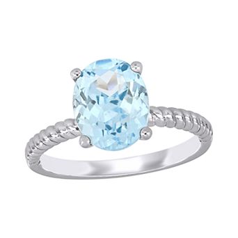 Stella Grace 14k White Gold Aquamarine Oval Ring