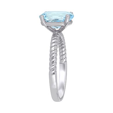 Stella Grace 14k White Gold Aquamarine Oval Ring