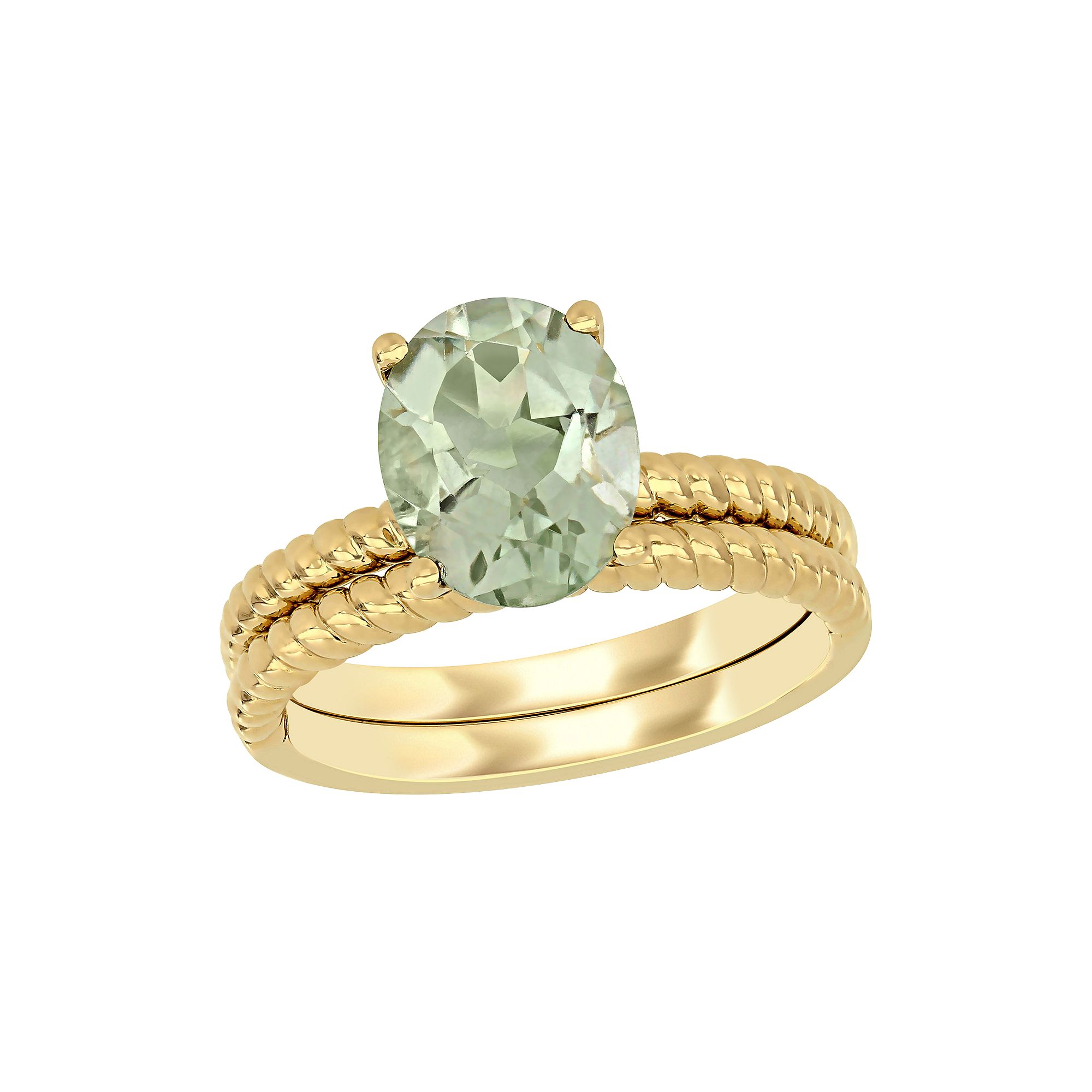 Stella Grace 14k Gold Green Quartz Bridal Ring Set, Womens, Size: 5