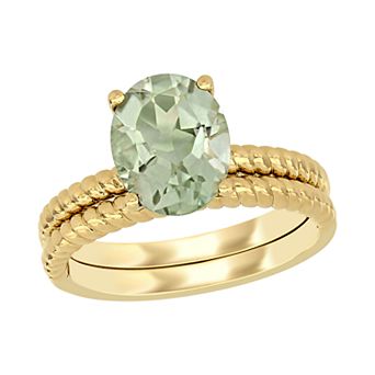Stella Grace 14k Gold Green Quartz Bridal Ring Set