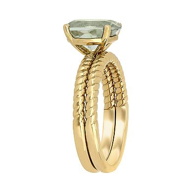 Stella Grace 14k Gold Green Quartz Bridal Ring Set