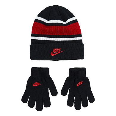 Boys 4-20 Nike 2-Piece Foldover Beanie & Gloves Set