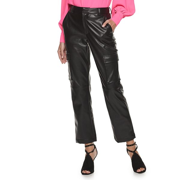 Women's Apt. 9® + Cara Santana Faux Leather Cargo Pants