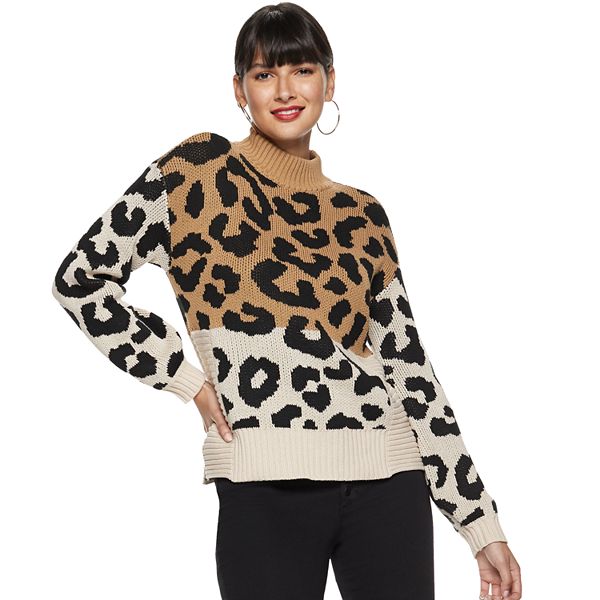 Cheetah shop sweater women's