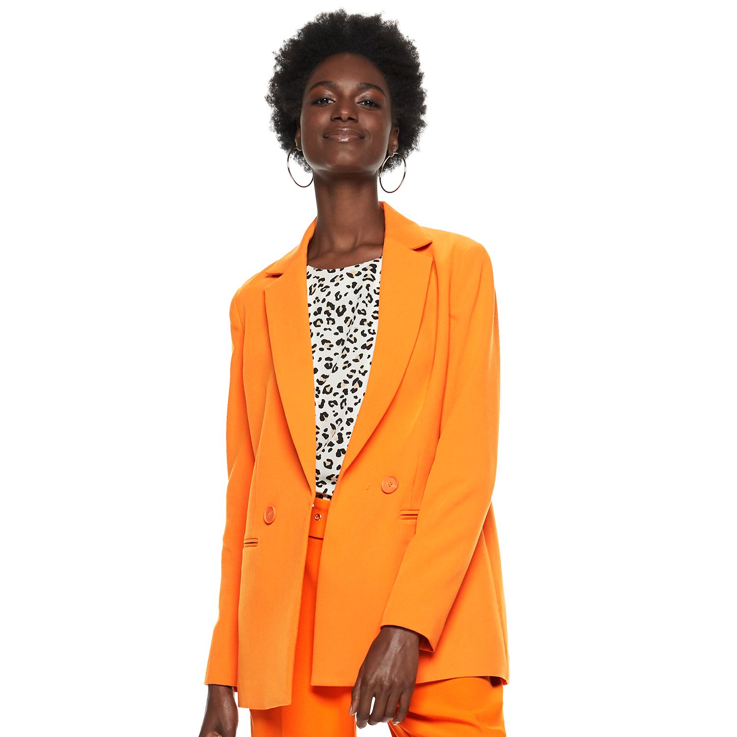 orange blazer womens