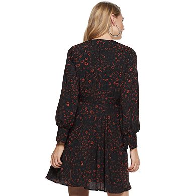 Women's Nine West Long Sleeve Wrap Dress