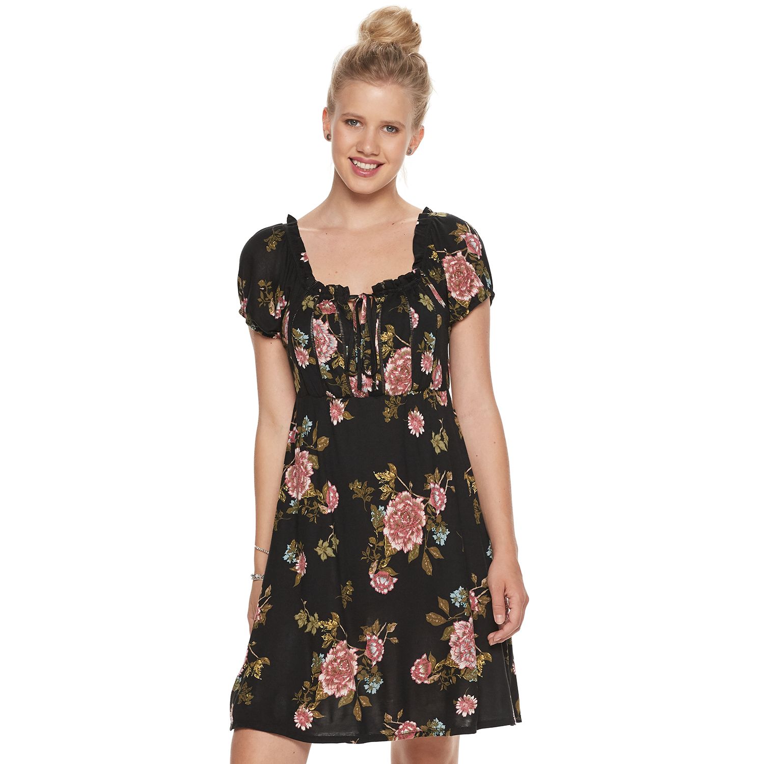 floral puff sleeve dress