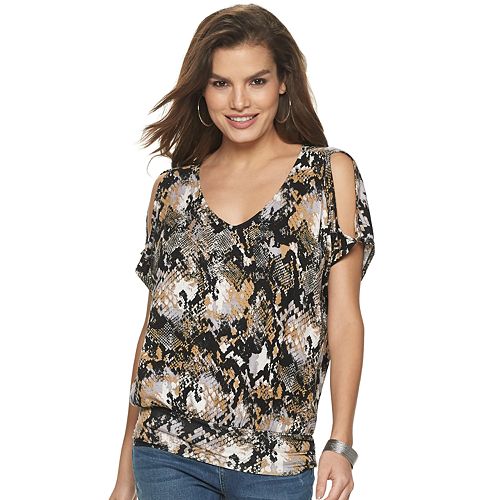 Women's Jennifer Lopez Banded Bottom Dolman Tee