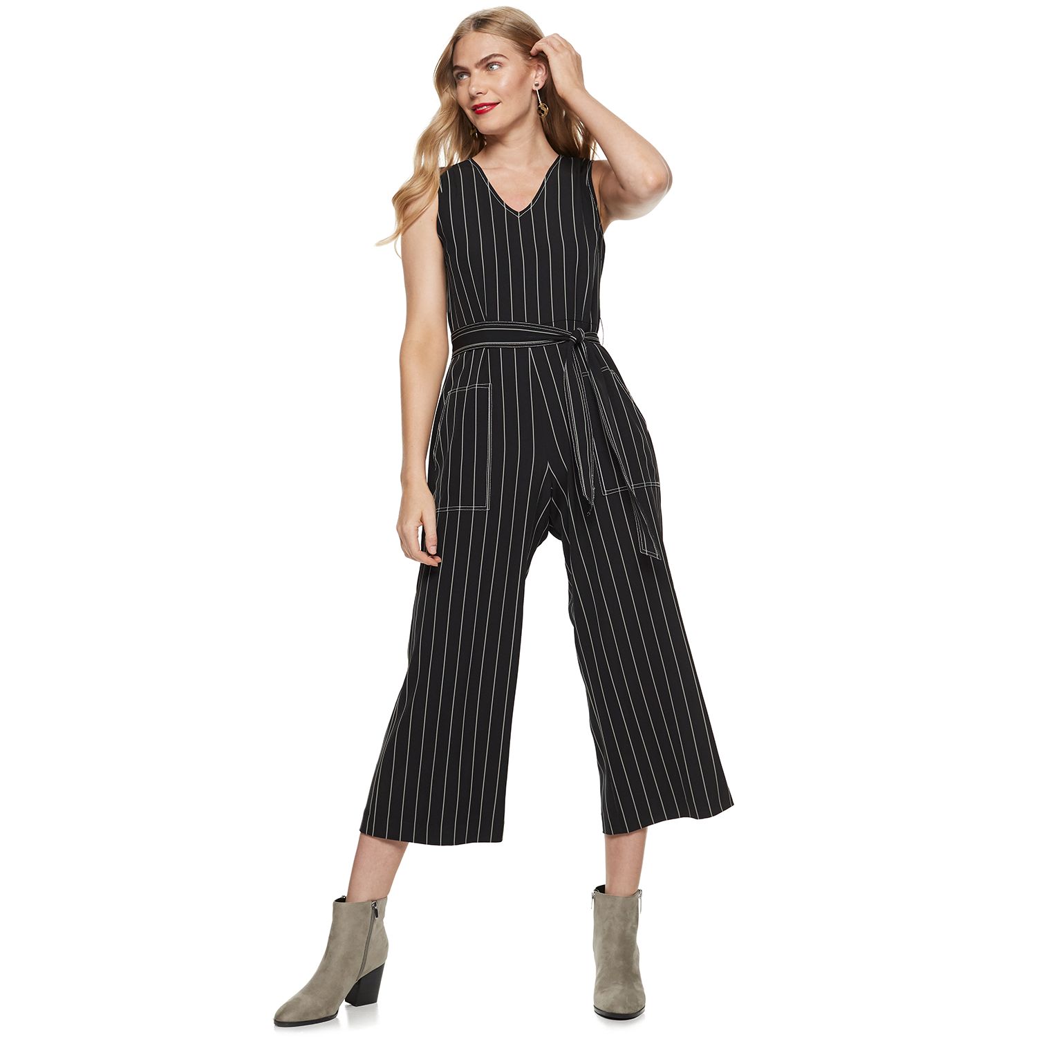 nine west black jumpsuit