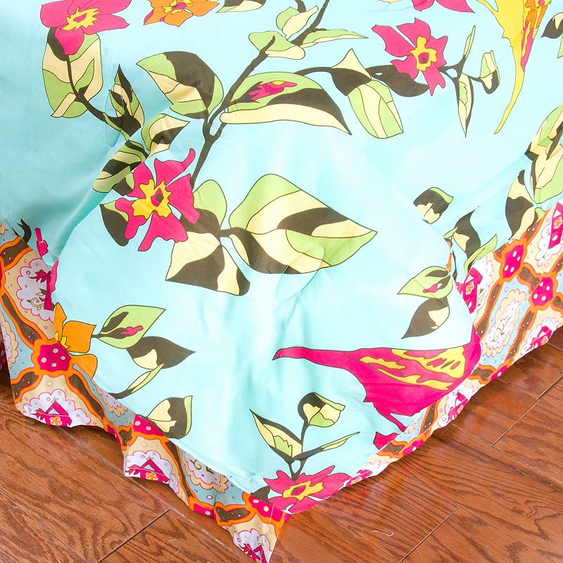 Birds in Paradise Laura Fair Bed Skirt, Pink, Twin