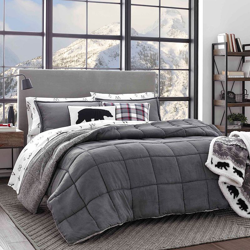 58887059 Eddie Bauer Sherwood Comforter Set, Grey, Full/Que sku 58887059