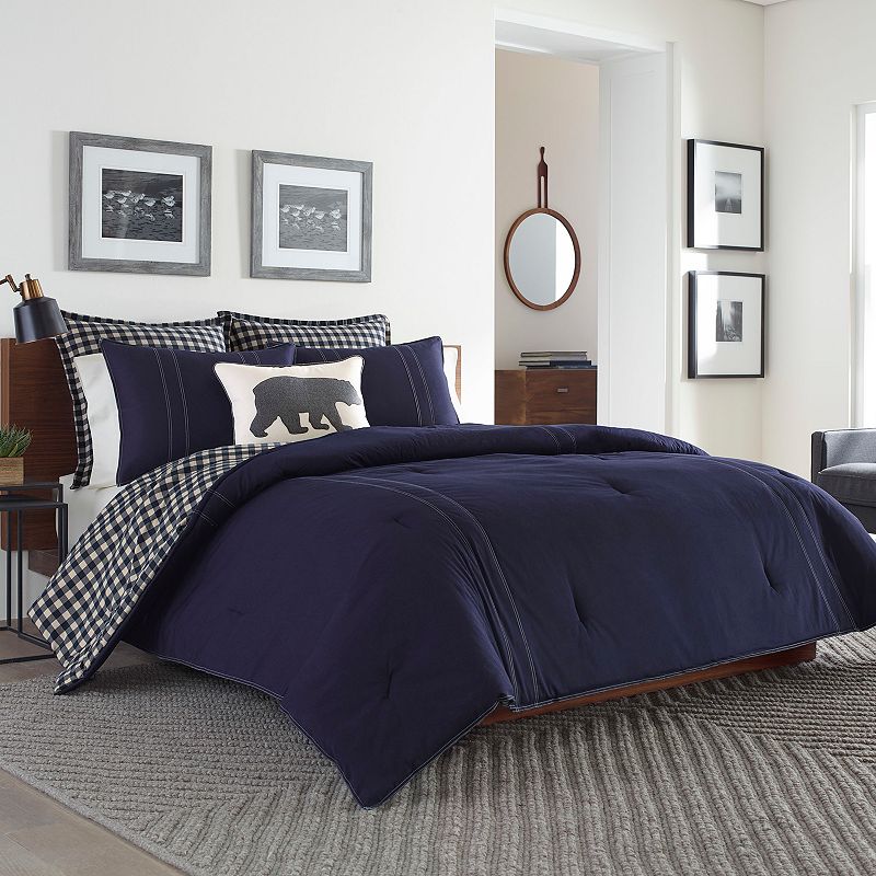 58887064 Eddie Bauer Kingston Cinder Duvet Cover Set, Blue, sku 58887064