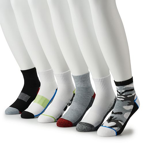 Big & Tall Tek Gear® 6pack Cushioned Performance Quarter Socks