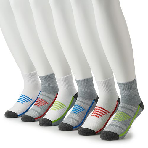Big & Tall Tek Gear® 6pack Cushioned Performance Quarter Socks