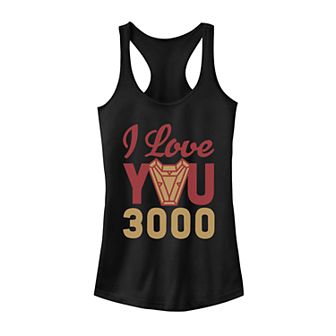 Juniors' Marvel's Avengers Iron Man Arc Reactor Heart Tank Top