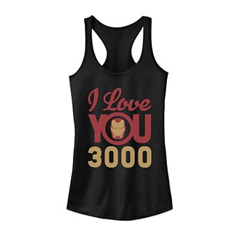 Juniors' Marvel's Avengers I Love You 3000 Iron Man Tank Top
