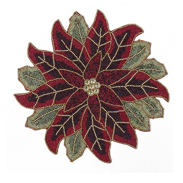 St. Nicholas Square® Beaded Poinsettia Placemat