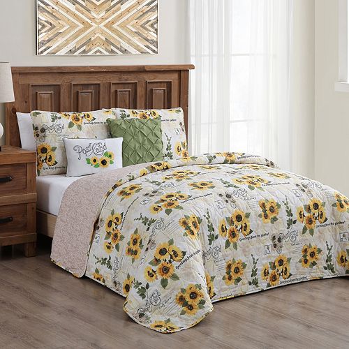 Yara Sunflower Reversible Quilt Set