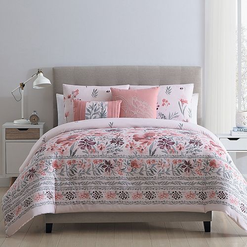 Vcny Gracey Blush Floral Comforter Set