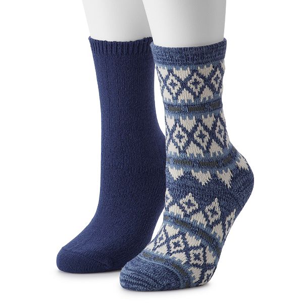 Women's Sonoma Goods For Life® 2pack Cozy Fairisle Crew Socks