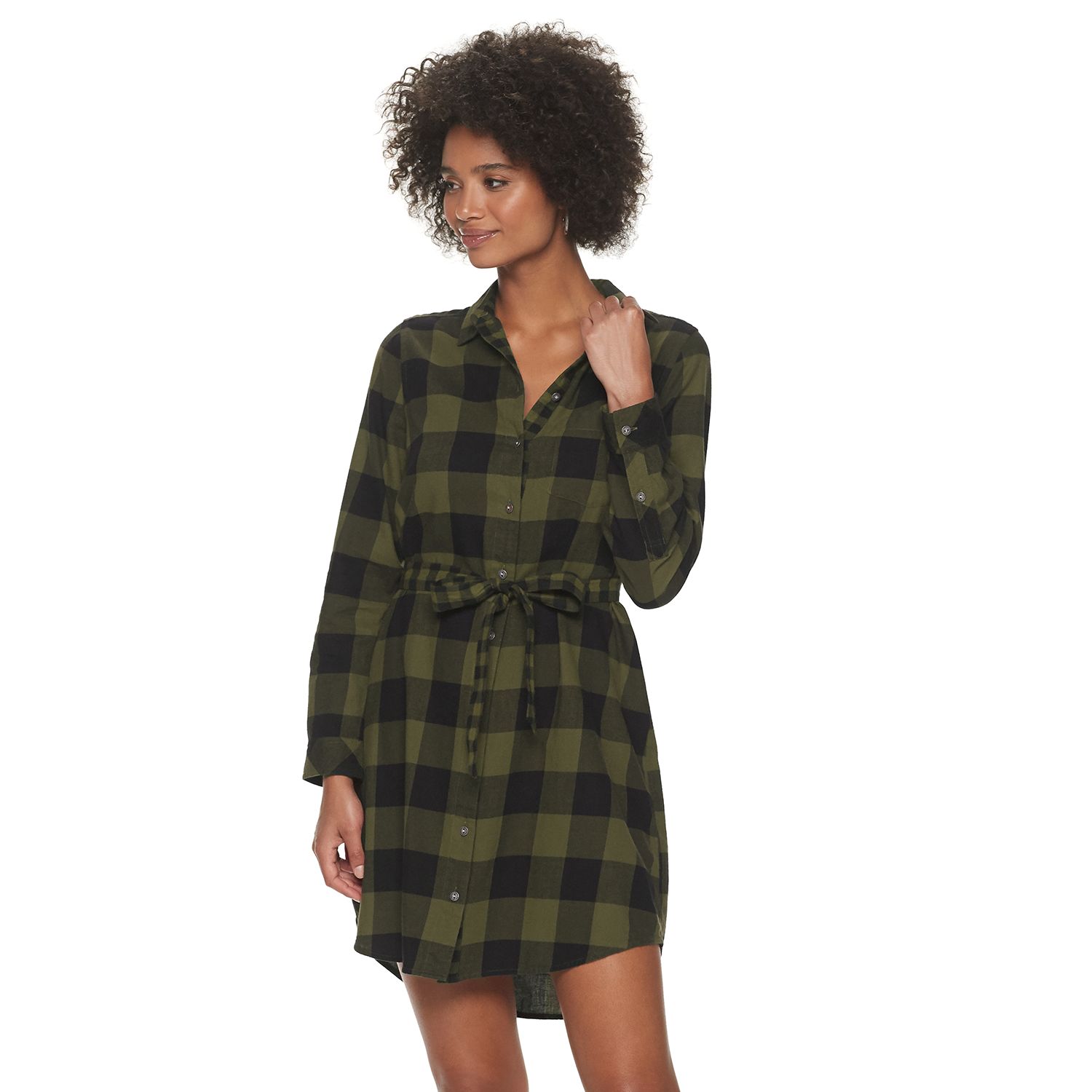 tartan shirt dress