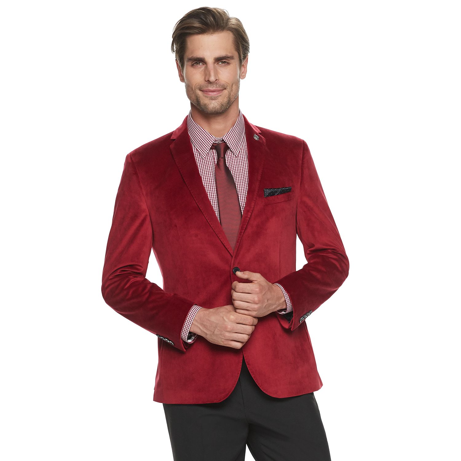 kohls red suit