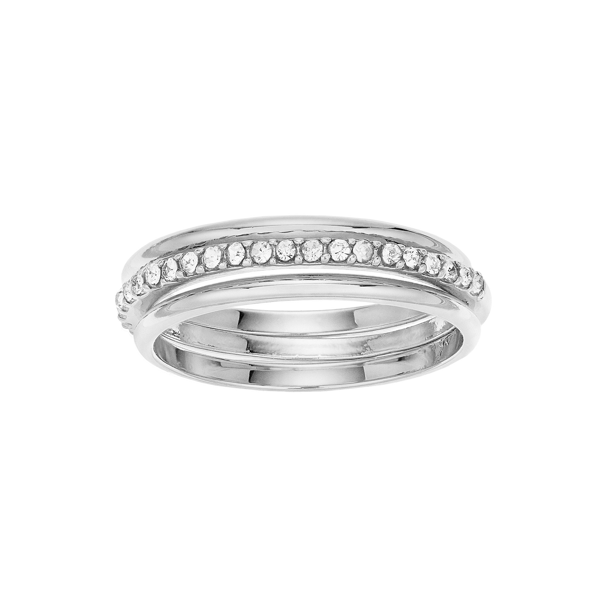 LC Lauren Conrad Stacking Ring Set, Womens, Size: 6, Silver Tone