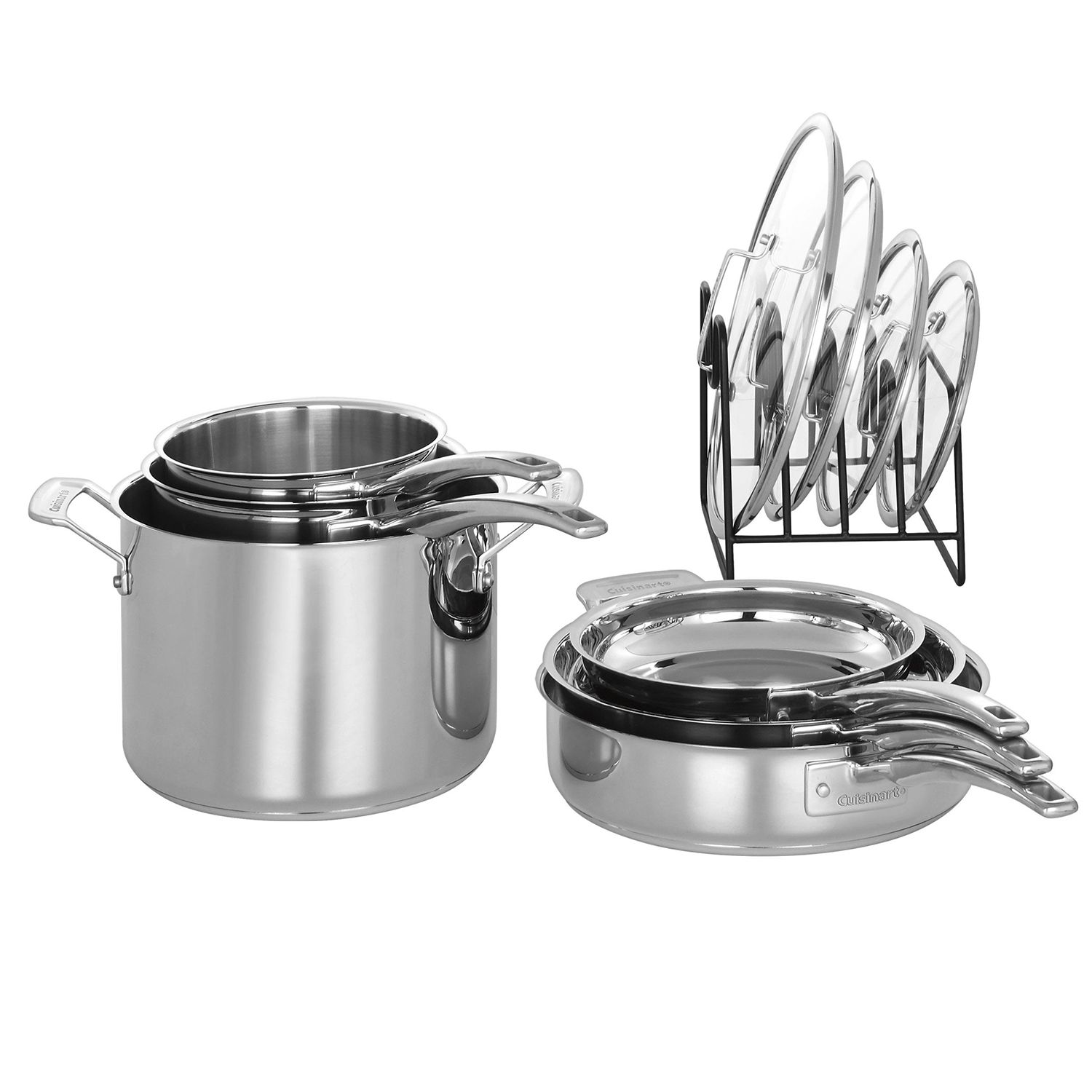 Camco 10 Piece Stainless Steel Cookware Nesting Pots And Pans Set