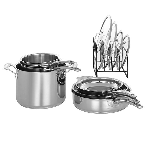 Camco 7 Piece Stainless Steel Cookware Nesting Pots And Pans Set W