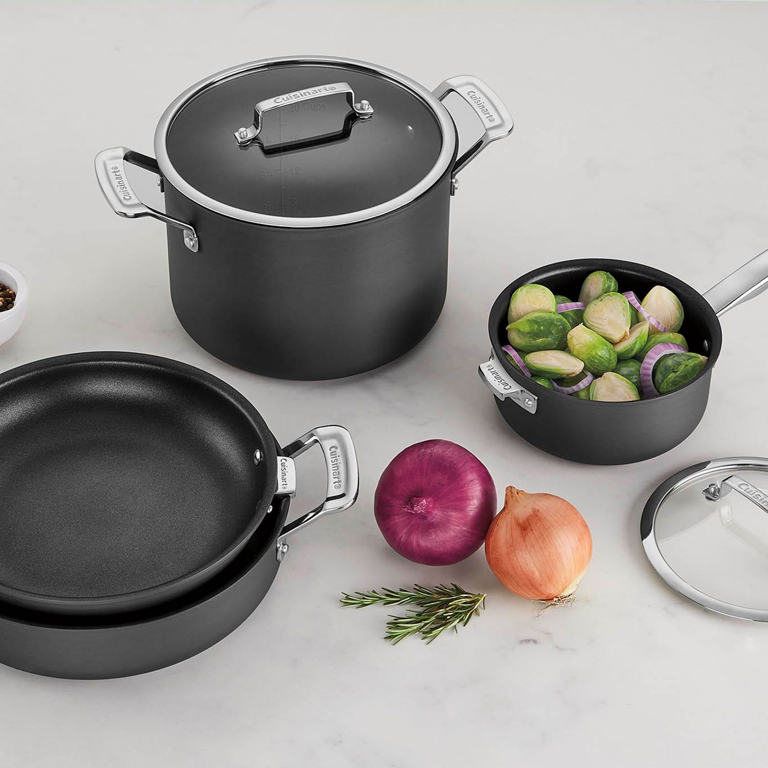 Cuisinart Nonstick Hard-Anodized Nesting Cookware Set - Thumbnail 5