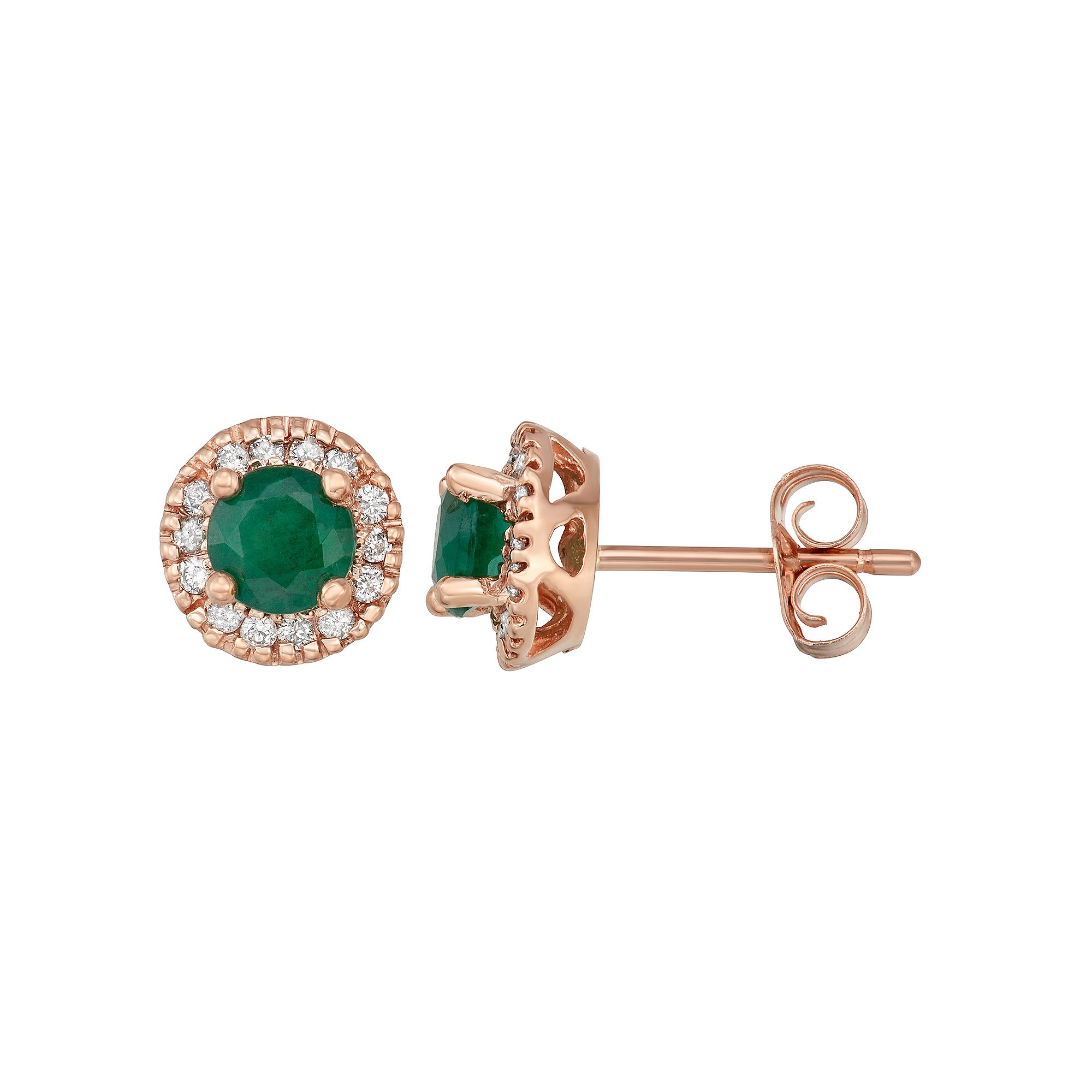 The Regal Collection 14k Gold Emerald & 1/8 Carat T.W. IGL Certified Diamon