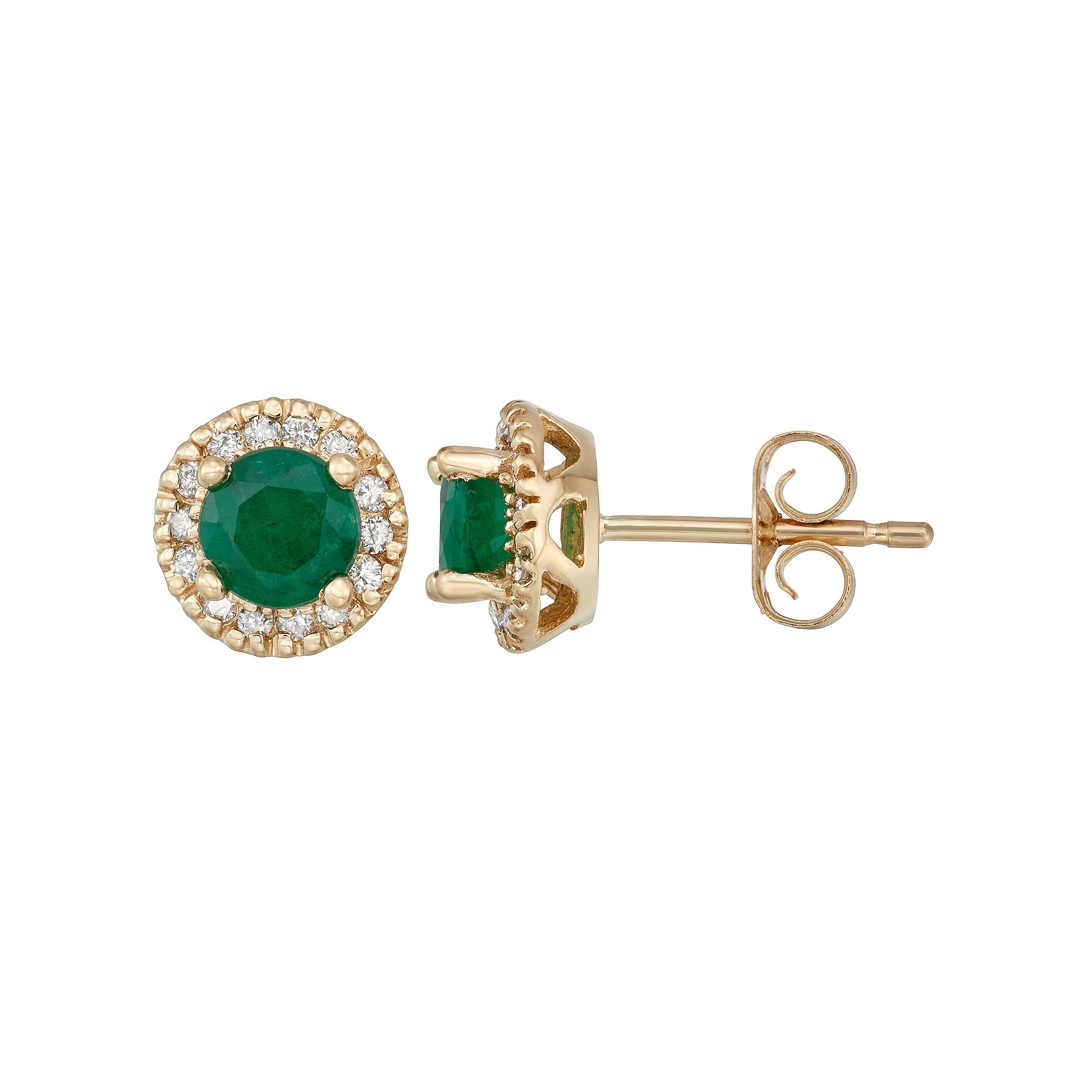 The Regal Collection 14k Gold Emerald & 1/8 Carat T.W. IGL Certified Diamon
