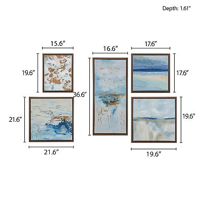 Madison Park Blue Horizon Wall Art 5-piece Set