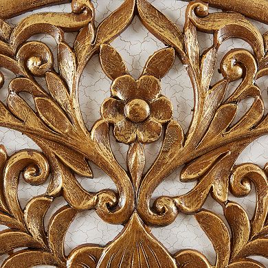 Madison Park Medallion Gold Finish Canvas Wall Art 3-piece Set