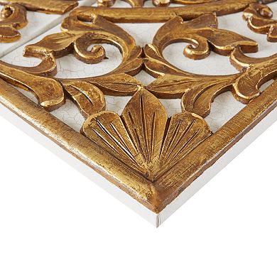 Madison Park Medallion Gold Finish Canvas Wall Art 3-piece Set