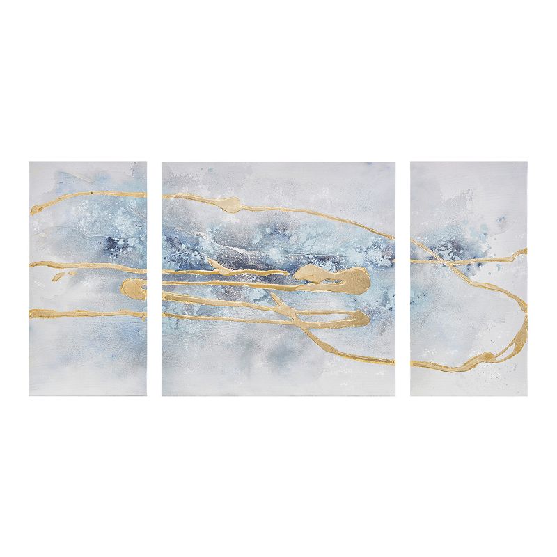 Madison Park Blue Cosmo Textured Wall Decor 3-piece Set, Med Blue