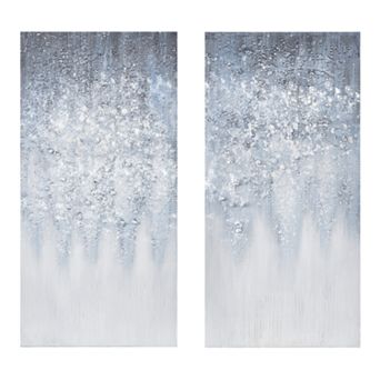 Madison Park Winter Glaze Embellished Canvas Wall Art 2 pc Set