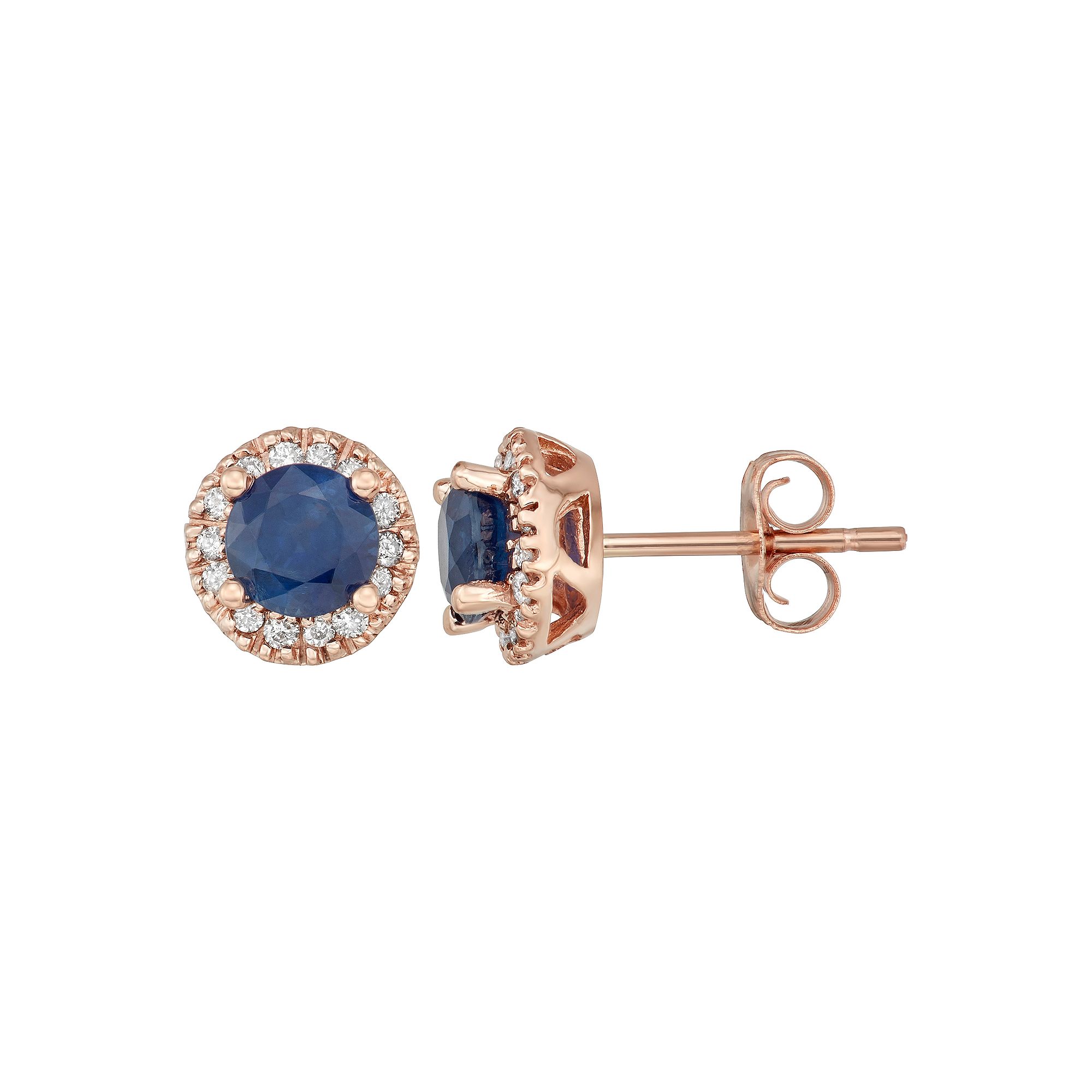 The Regal Collection 14k Gold Sapphire & 1/8 Carat T.W. IGL Certified Diamo
