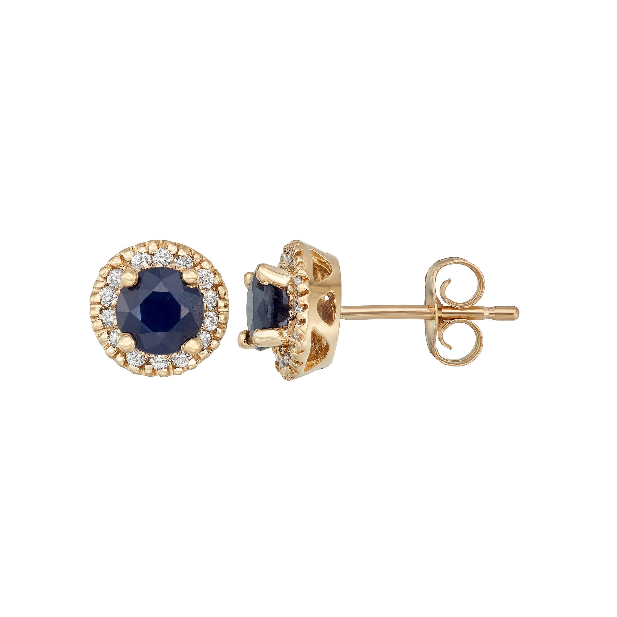 The Regal Collection 14k Gold Sapphire & 1/8 Carat T.W. IGL Certified Diamo