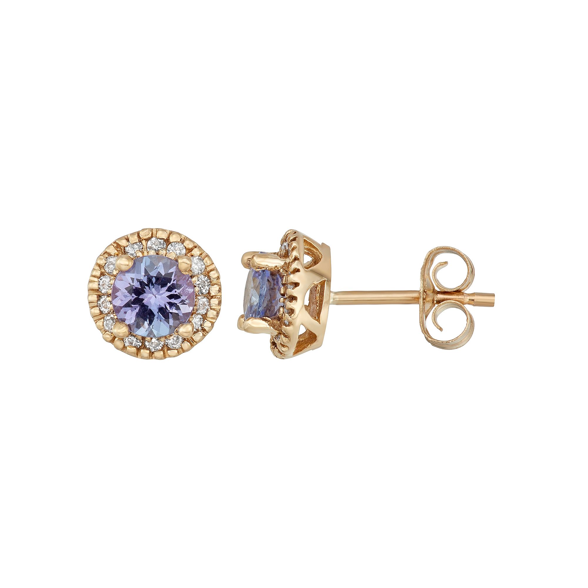 The Regal Collection 14k Gold Tanzanite & 1/8 Carat T.W. IGL Certified Diam