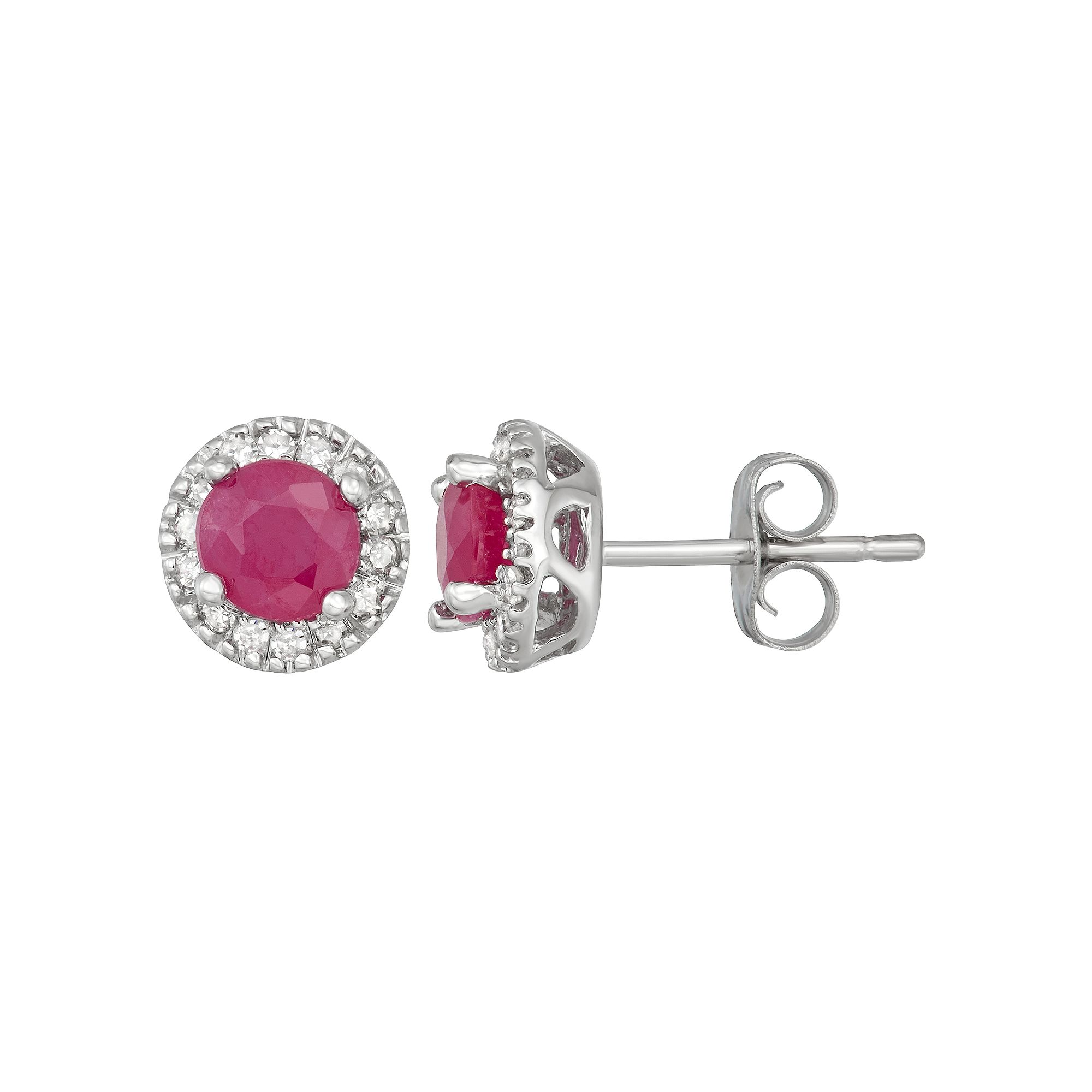 The Regal Collection 14k Gold Ruby & 1/8 Carat T.W. IGL Certified Diamond T